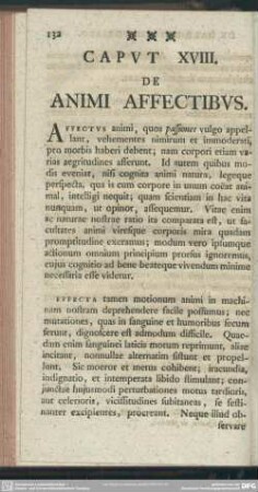 Caput XVIII. De Animi Affectibus