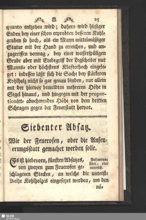 Siebenter Absatz. Wie der Feuerofen, oder die Anfeuerungsstatt gemachet werden solle