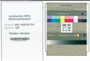 Entnazifizierung Hermann Kloeters , geb. 01.05.1902 (Lehrer)