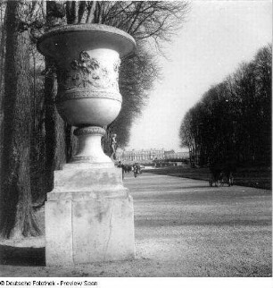 Schloßpark. Allée Royale, Blick gegen das Schloß