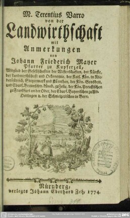 M. Terentius Varro von der Landwirthschaft