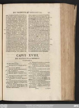 Caput XVIII. De Matricula Imperii.