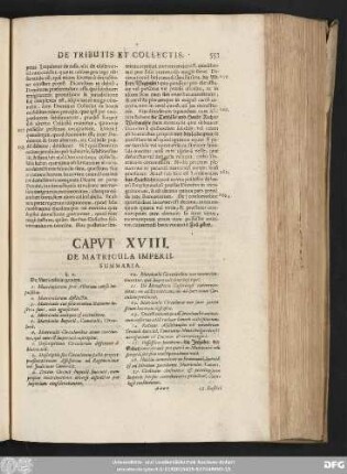 Caput XVIII. De Matricula Imperii.