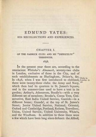 Edmund Yates : his recollections and experiences, 2
