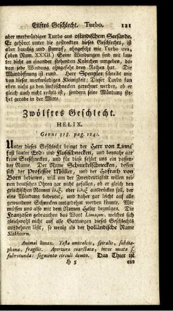 Zwölftes Geschlecht. HELIX.