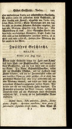 Zwölftes Geschlecht. HELIX.