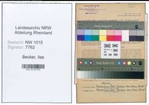 Entnazifizierung Ilse Becker , geb. 15.03.1915 (Kaufmaennische Angestellte)