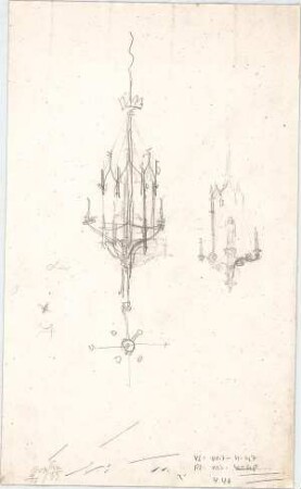 Voit, August von; Hambach; Hambacher Schloss, "Maxburg" - Kronleuchter (Studien)