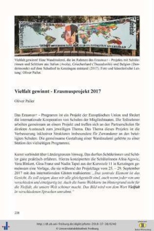 Vielfalt gewinnt - Erasmusprojekt 2017