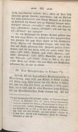 III. Das Mönchskloster in Cismar.