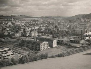Roßwein. Ortsansicht. Blick von der Gastwirtschaft Berghaus