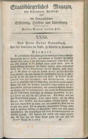 Dritten Bandes viertes Heft.