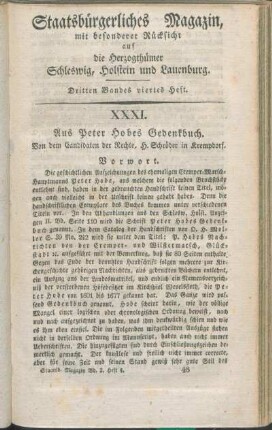 Dritten Bandes viertes Heft.