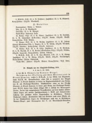 39. Kämpfe vor der Siegfried-Stellung 1918