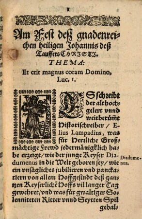 Avreola Martyrvm : = Martyrer Kräntzlin Das ist: Einfältigs vn[d] nützliches Catholisch Lesen auff etlicher heiligen Martyrer Fest geordnet, Alß Von S. Johanne Gottes tauffer. Von S. Stephano Von S. Laurentio Von den Vnschuldigen Kindlin Von S. Sebastiano Von der H. Ertz vnd Martyrer Christi