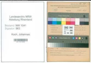 Entnazifizierung Johannes Koch , geb. 22.12.1891 (Lehrer)