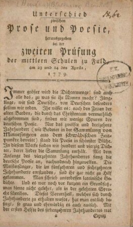 Unterschied zwischen Prose und Poesie.