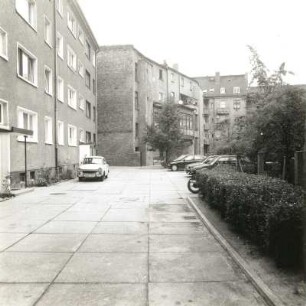 Cottbus, Karlstraße 95/96. Wohnhäuser (E. 19. Jh.). Hofansicht (von der Zimmerstraße)