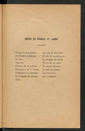 Obras de Manuel de Labra