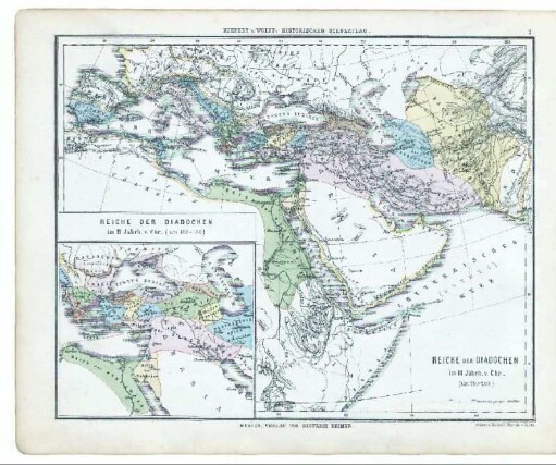 2. Reiche der Diadochen im III. Jahrh. v. Chr. (um 250 - 200). Reiche der Diadochen im II. Jahrh. v. Chr. (um 180 - 150)