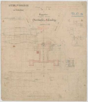 Thiersch, August ; München - Schwabing; Kath. Pfarrkirche St. Ursula - Lageplan