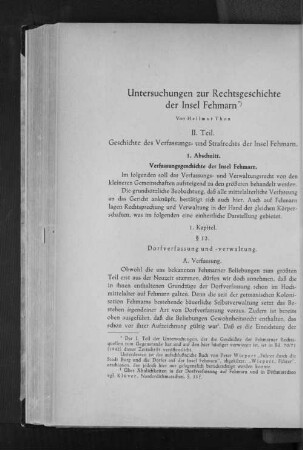 Untersuchungen zur Rechtsgeschichte der Insel Fehmarn : II. Teil. Geschichte des Verfassungs- und Strafrechts der Insel Fehmarn.