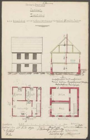 Stecker, Gottlob, Maurer Bau eines Wohnhauses