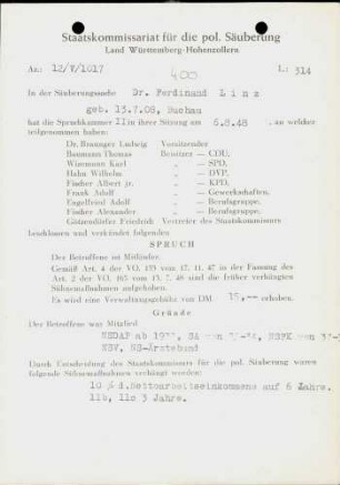 Linz, Ferdinand, Dr.