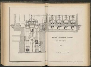 Machines d'épuisement et chaudières des cales sèches. Face.