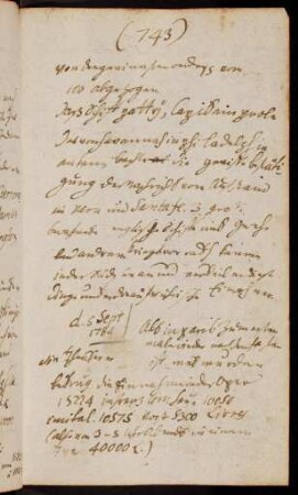 743-764, 5. Sept. 1784 - 14. Sept. 1784 Vorwelt