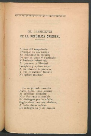 El presidente de la República Oriental