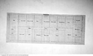 Grundriss des ersten Obergeschosses eines Gebäudes