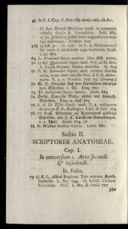 Sectio II. Scriptores Anatomiae.