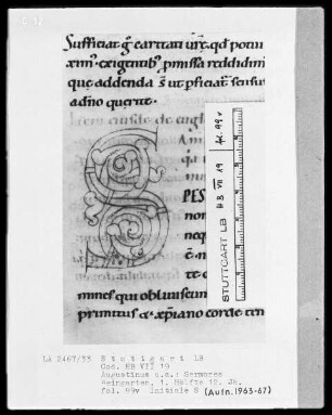 Augustinus, Sermones — Initiale S, Folio 99verso