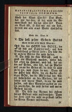 V. Die heil. zehen Gebote Gottes
