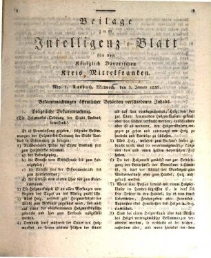 Königlich Bayerisches Intelligenzblatt für Mittelfranken. 1838