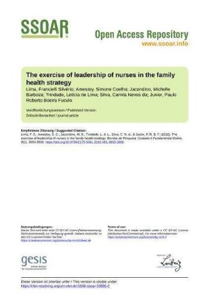 The exercise of leadership of nurses in the family health strategy