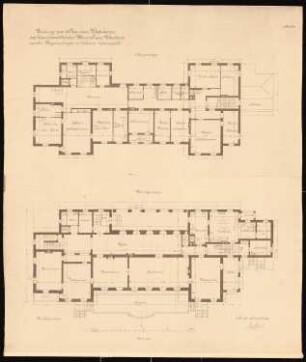 Wohnhaus Franz Wertheim, Berlin-Grunewald: Grundrisse Hauptgeschoss und OG 1:100