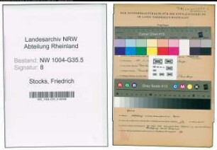 Entnazifizierung Friedrich Stocks , geb. 15.01.1906 (Kunsthaendler)