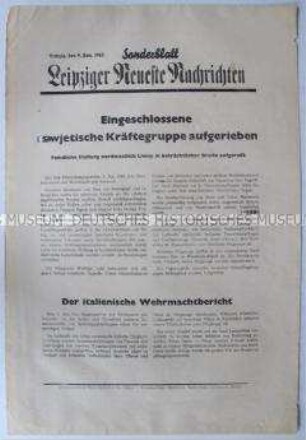 Sonderblatt der "Leipziger Neuesten Nachrichten" u.a. über die Schlacht an der Ostfront und in Nordafrika