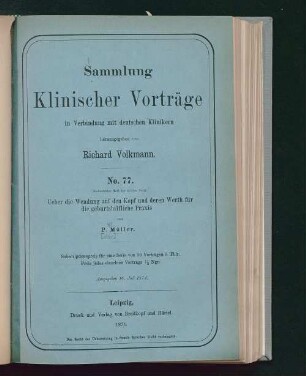 Ueber die Wendung auf den Kopf und deren Werth für die geburtshilfliche Praxis