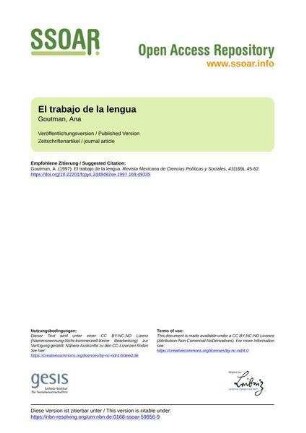 El trabajo de la lengua
