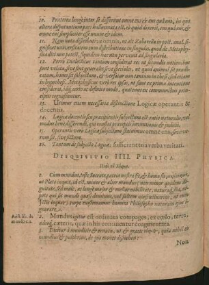 Disquisitio IIII. Physica.
