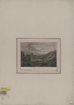 Ansicht vom Plauenschen Grund bei Dresden, Kupferstich, 1799 : Eingang in den Plauischen Grund / J. F. L. Oeser del. J. A. Darnstedt sc. - [Nürnberg] : [Frauenholz] , [1799]. - 1 Kunstbl. : Kupferst. ; 19 x 13 cm