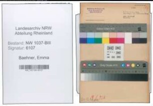 Entnazifizierung Emma Baehner , geb. 12.02.1903 ()