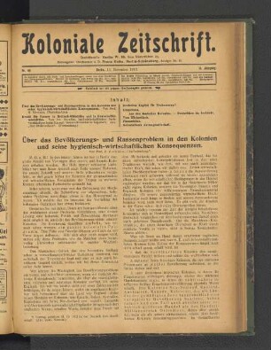 Nr. 46. Berlin, 15. November 1912. 13. Jahrgang.