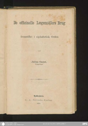 De officinelle Laegemidlers Brug : fremstillet i alphabetisk Orden