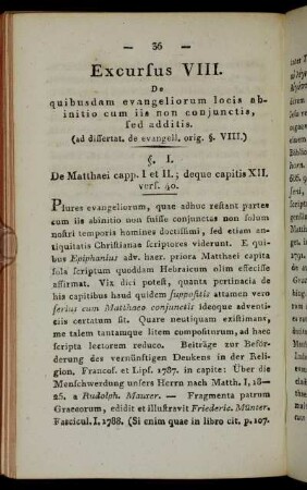 Excursus VIII.