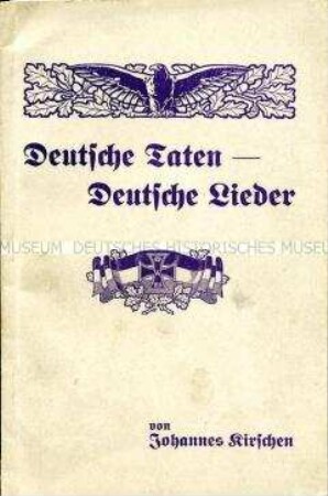 Liederbuch mit patriotischen und militanten Liedtexten
