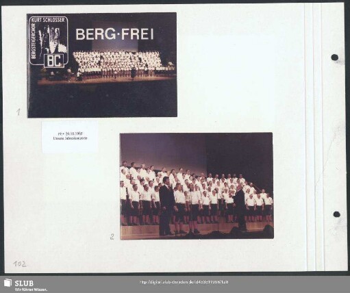 Jahreskonzert des Bergsteigerchores mit dem Pionier- und Jugendchor des Bergsteigerchores (Bild 2) : Dirigent: Werner Matschke, Solist: Reinhard Gröschel